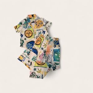 Joie Multicolor Two Piece Set Top And Bottom with Artistic Print